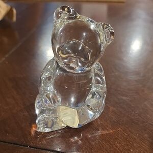 (J39) Princess House Clear Glass Bear Figurine